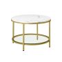 Журнальный столик 65х46см., цвет белый/золотой