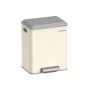 Roskakori, jossa 2 lokeroa, 41,7x33,2x49,4 cm, beige/harmaa