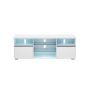 TV-taso LED-valaistuksella 40x160x60cm, valkoinen