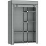 Kangasvaatekaappi Homcom 103x43x162,5cm, harmaa/musta