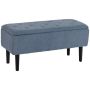 Pehmeä säilytystuoli Homcom 95x38x45cm, sininen/musta