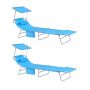 2 aurinkotuolin sarja 215x63x90cm., sininen/hopea väri