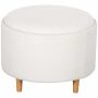 Пуф с ящиком для хранения Homcom 56x56x42 см, белый/светло-коричневый