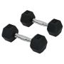 Homcom käsipainosetti 2 kpl 10,5x10,5x27,2cm, musta/hopeanvärinen