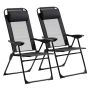 Комплект из 2 садовых стульев Outsunny 62x70x109 см, черно-серый.