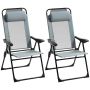 Комплект из 2 садовых стульев Outsunny 62x70x109 см, серо-черный.