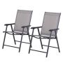 Набор из 2 складных туристических стульев Outsunny 58x64x94см, серо-черного цвета