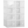Sarja 8 modulaarisesta Homcom kengän säilytyslaatikosta 25x35x19cm, valkoinen