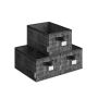 3 laatikon setti, 30x20x15cm, musta