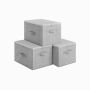 Набор из 3 коробок для хранения одежды 40x30x25 см, серый