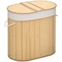 Корзина для белья 100L Homcom 62,5x37x60,5см, светло-коричневого/белого цвета