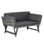 Садовый диван Outsunny 129x63x67см, серый/тёмно-серый