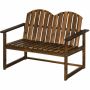 Садовая скамейка Outsunny 114x63x86 см, коричневая.