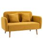 Sohva Homcom 130x70x80cm, keltainen/vaaleanruskea
