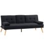 Vuodesohva Homcom 181x77x78cm, musta/vaaleanruskea