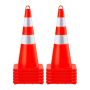 Turvallisuuskartiot 28 tuumaa, 10 kpl, oranssi PVC heijastinkauluksilla