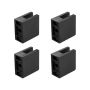 Mustat lasikiinnikkeet, neliönmuotoiset, 40 kpl, 0,8–1,2 cm lasille
