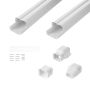 Minikokoinen halkaistu PVC-kansi, 76,2 mm x 2270 mm, valkoinen, koristeellinen