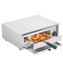 Sähköinen 12 tuuman pizzauuni, ruostumatonta terästä, 1500 W