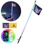 Спиральная RGB-подсветка с углом обзора 360°, 1,2 м, радиочастотный пульт дистанционного управления, водонепроницаемая, для UTV/ATV.