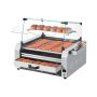 Hot dog -kone, 2400 W, ruostumatonta terästä, rullilla ja sämpylänlämmittimellä
