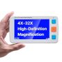 Kannettava digitaalinen suurennuslasi, 127 mm, 4X-32X, 17 väritilaa, AV-lähtö