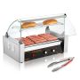 Sähköinen 18-osainen hot dog -grilli, jossa on 7 rullaritilää