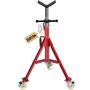V-muotoinen korkeussäädettävä teräsputkiteline pyörillä, 71-132 cm