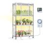 Kannettava LED-kasvihuonekaappi, 4 tasoa, 180 W:n kasvilamppu, ajastin, 90 x 35 x 150 cm