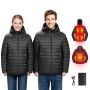 Мужская электрическая куртка с батареей 7,4 В, черная, 6 зон подогрева.