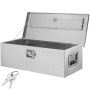 Алюминиевый ящик для инструментов для грузовика, 76x33x24 см, серебристый.