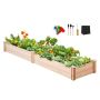 Korotettu puinen kukkapenkki 21x6x0,35 metriä, ulkokasvilaatikko, Burlywood