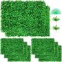 Панели из искусственного самшита, 24x16 дюймов, 8 штук, зеленая живая изгородь для декора.
