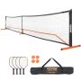 Pickleball-verkkosetti 26,75" kannettava ulkojärjestelmä korilla, palloilla ja mailoilla
