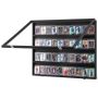 Urheilukorttien vitriinikaappi, lukittava, kirkas PC-lasi, 77,5x61,7x5,3 cm, UV-suoja