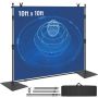 Регулируемая стойка для фона размером 120 x 120 дюймов с основанием из углеродистой стали и 6 зажимами.