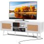 Rottinki-TV-taso 65" televisiolle, valkoinen, USB-portilla