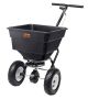 Nurmikonlevitin 45,4 kg, terästä, musta, 30,5 cm pyörät