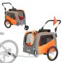 Koiran polkupyörän peräkärry-kärry, jopa 30 kg, oranssinharmaa