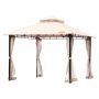 Terassipaviljonki 6-8 hengelle, metallirunko, PU-pinnoitettu 180 g polyesteri, hyttysverkolla, 3x3 m