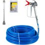 Комплект шланга для безвоздушного распыления краски, 15 м, 3600 psi, с удлинителем 8 дюймов и насадкой.