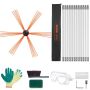 Комплект для чистки дымохода длиной 12 м с нейлоновой щеткой и принадлежностями.