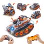 RC STEM -rakennussarja lapsille, 5-in-1, 554 osaa, auto, robotti, tankki, Rubikin kuutio, lumiaura