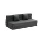 Kokoontaitettava futon-vuodesohva 3in1, tummanharmaa, queen size, tyynyillä ja pestävällä päällisellä
