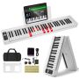 61-koskettiminen taittuva elektroninen digitaalipiano, valkoinen, bluetooth, MIDI