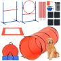 Koiran agility-harjoitussetti, 5 osaa, esteillä ja tunnelilla