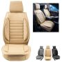 Yleismalliset keinonahkaiset auton istuinsuojat, beige, 2 kpl.