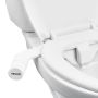 WC-bidee, sähkötön lisäosa kahdella suuttimella, säädettävä vedenpaine, valkoinen
