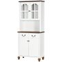Keittiökaappi Homcom 76x38x182cm, valkoinen/ruskea