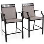 Set of 2 garden chairs 66x62x114cm., brown/black